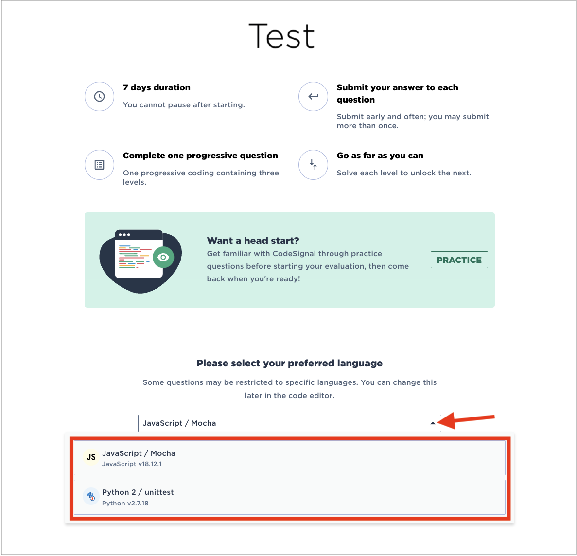 Taking an assessment on CodeSignal – CodeSignal Knowledge Base