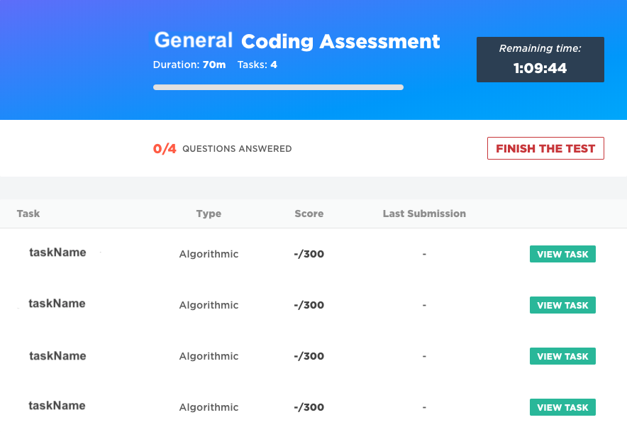 What is the structure of the General Coding Assessment? CodeSignal