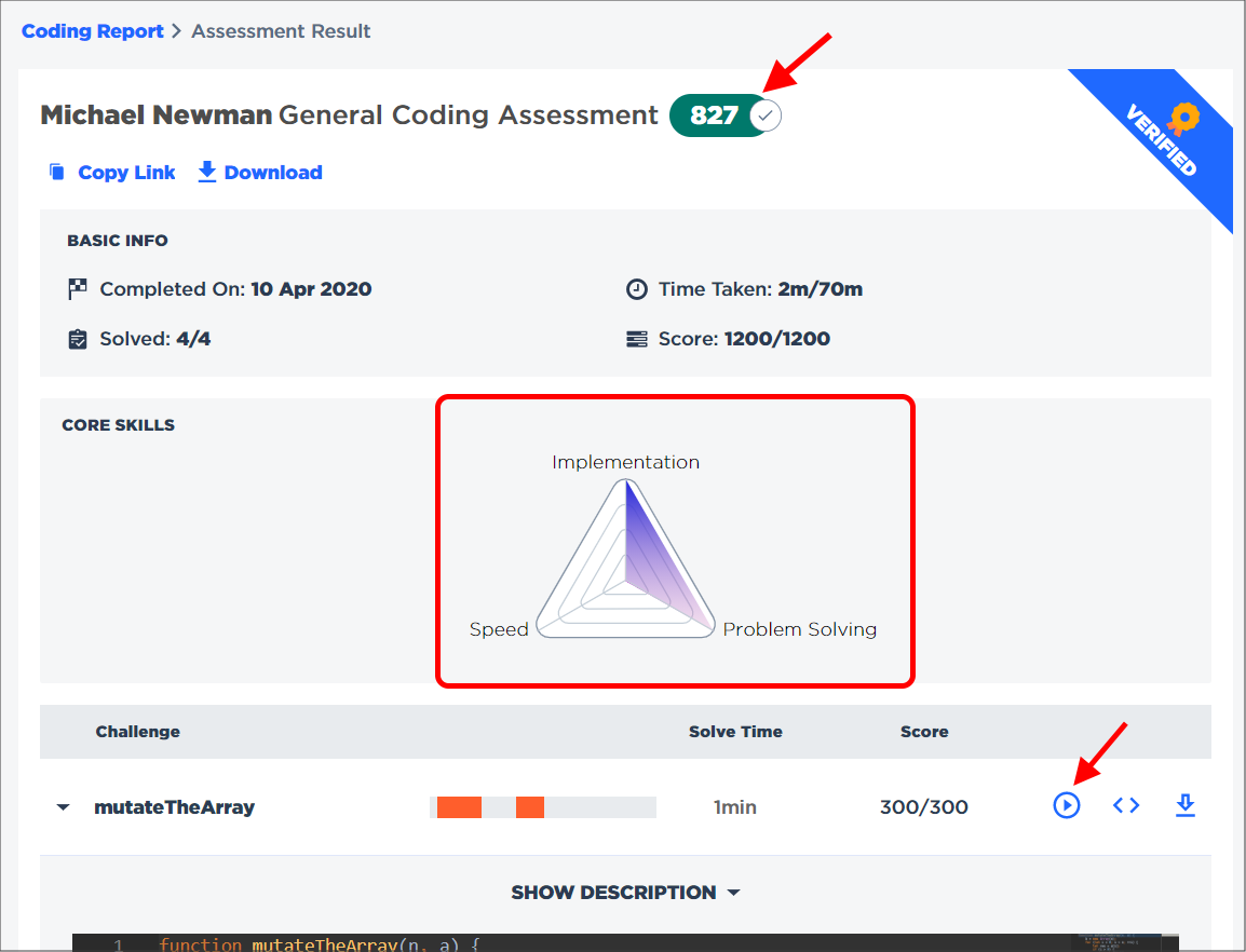 What does an Assessment Result look like, and how do I get it? CodeSignal